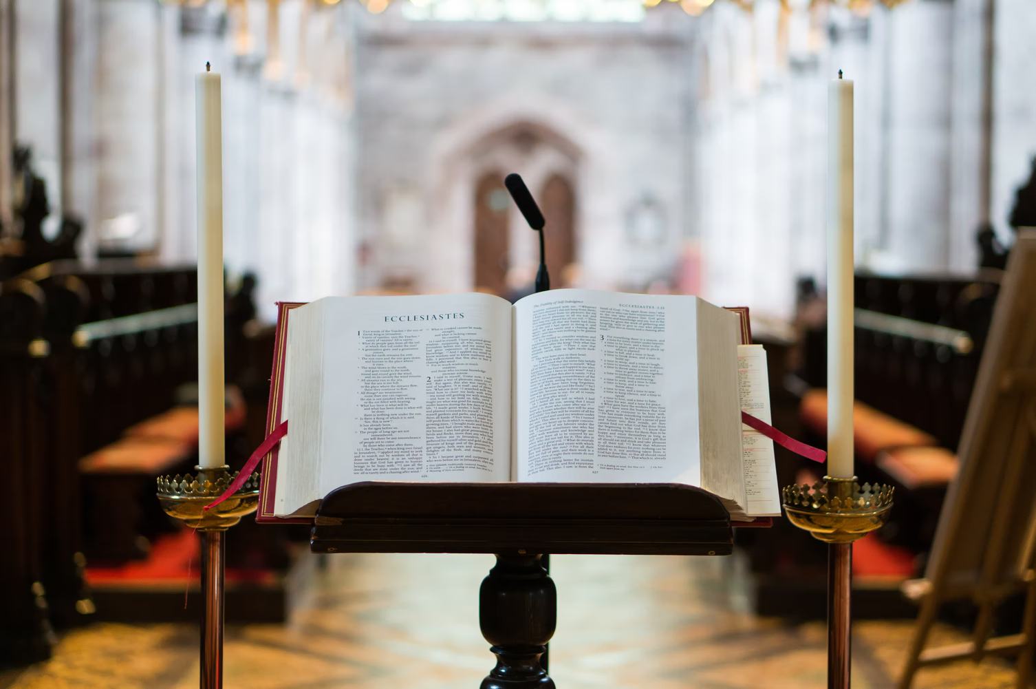 Bible at church lectern
